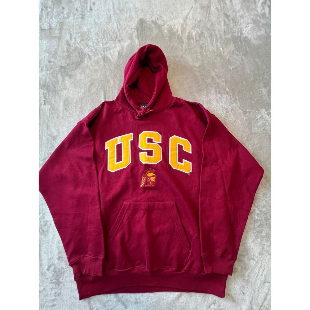 Old Varsity Brand USC Hoodie Mens XL Maroon Trojans NCAA Pullover Sweatshirt